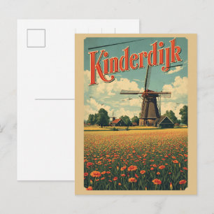 Postal Kinderdijk Holanda Países Bajos Molinos regalos