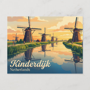 Postal Kinderdijk Países Bajos
