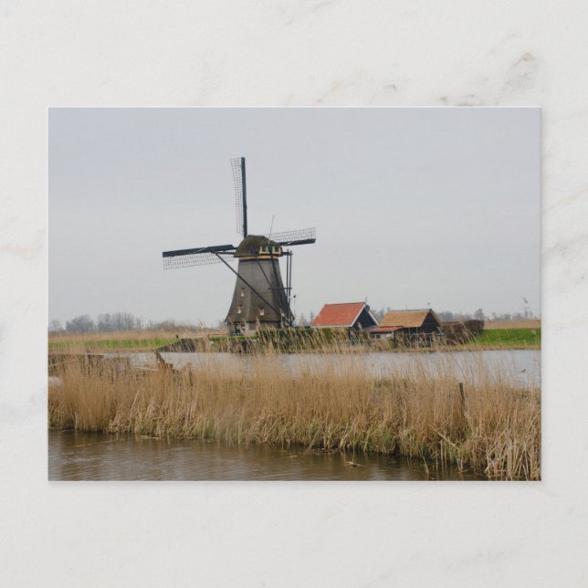 Postal Kinderdijk Windmill Holland (Anverso)