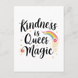 Postal Kindness Is Queer Magic Rainbow Quote LGBTQ+