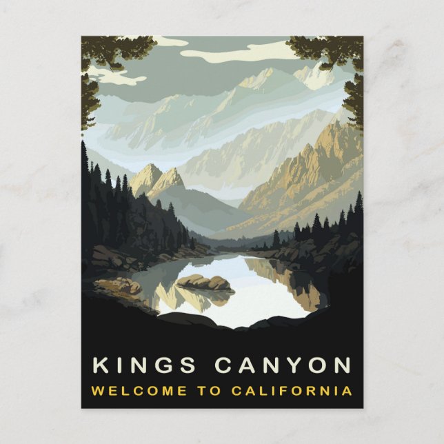 Postal King Canyon, California, Viajes de época (Anverso)