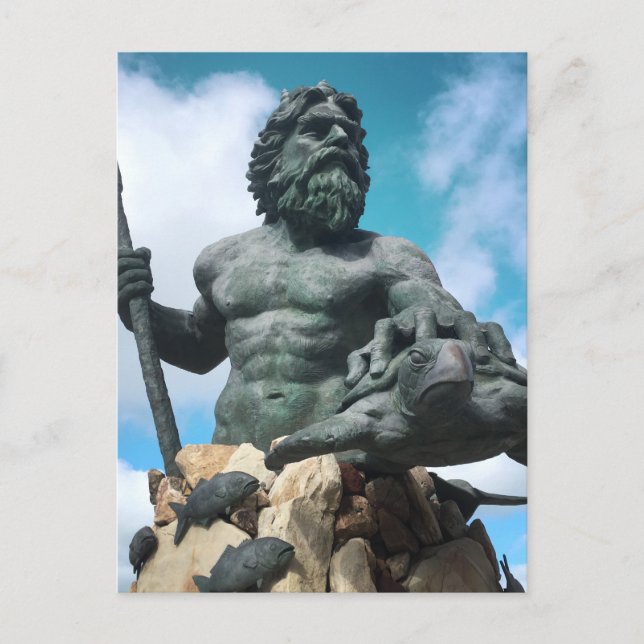 Postal king neptune en playa virginia (Anverso)