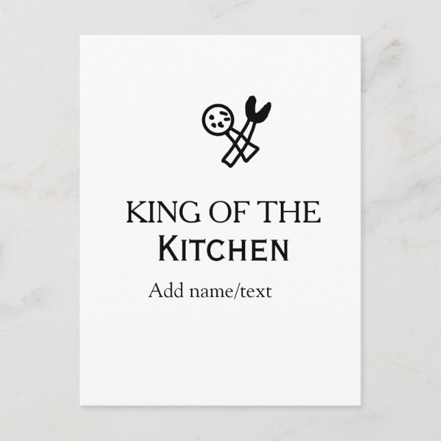 Postal King of the kitchen chef cooking add name crown ha (Anverso)