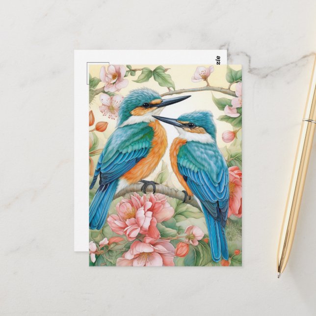 Postal Kingfisher bluebirds (Anverso/Reverso In Situ)