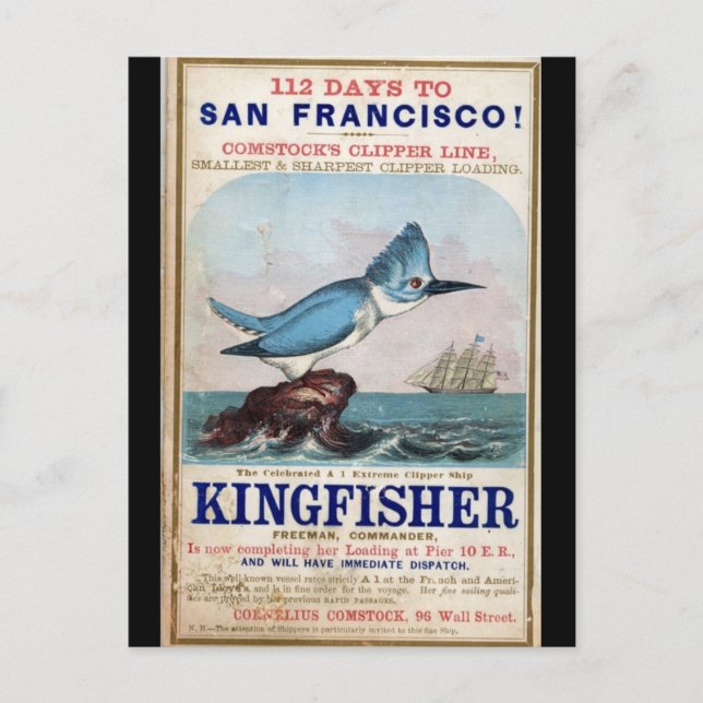 Postal Kingfisher Clipper 1855 (Anverso)