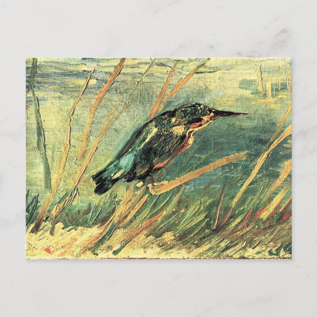 Postal Kingfisher por Vincent van Gogh (Anverso)