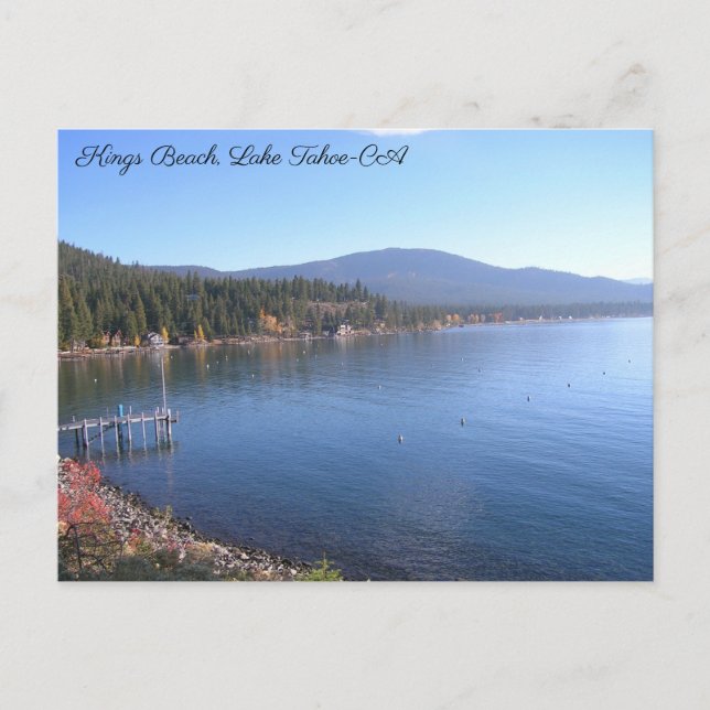 Postal Kings Beach Lake Tahoe Ca Postcard (Anverso)