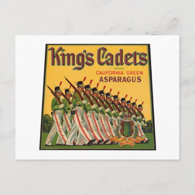 Postal Kings Cadets Asparagus Vintage Crate Label (Anverso)