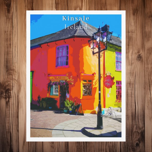 Postal Kinsale Cork Irlanda Estilo Retro (Kinsale Cork Ireland Retro Style Postcard
)