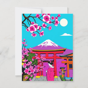Postal Kioto, Japón brillante viaje artístico por Geisha