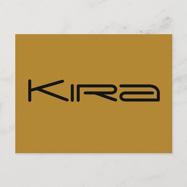 Postal Kira, personaje de Negro huérfano, fuente geométri (Anverso)