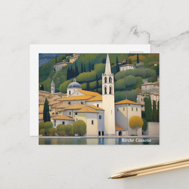 Postal Kirche Cassone Gustav Klimt Pintura cautivadora (Anverso/Reverso In Situ)