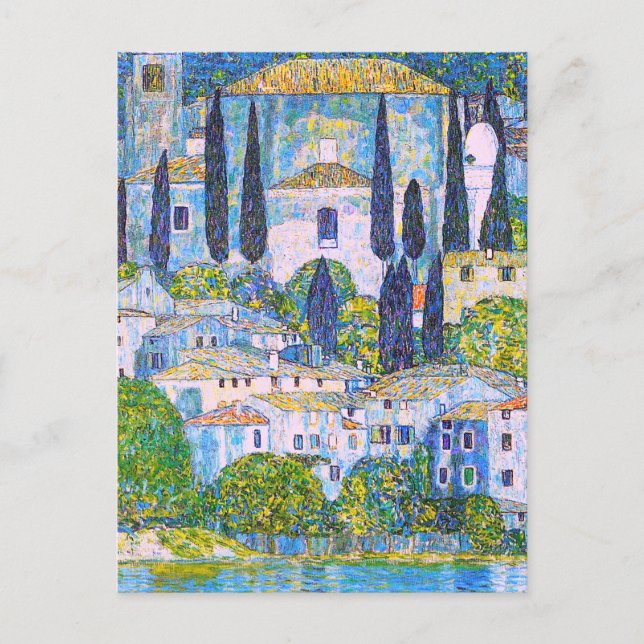 Postal Kirche de Gustav Klimt en Cassone (Anverso)