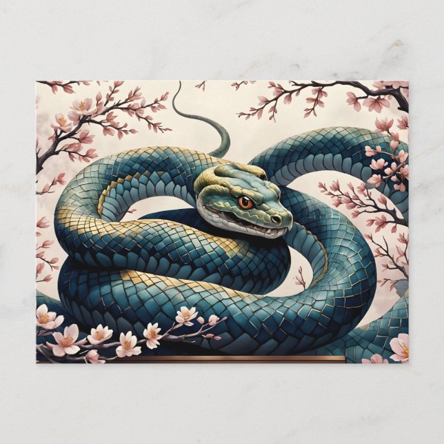 Postal Kirschblüte im Jahr der Schlange (Anverso)