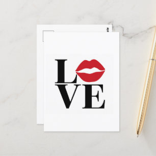 Postal Kiss of Love: Red Lips Edition Post Card
