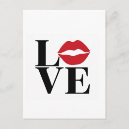 Postal Kiss of Love: Red Lips Edition Post Card