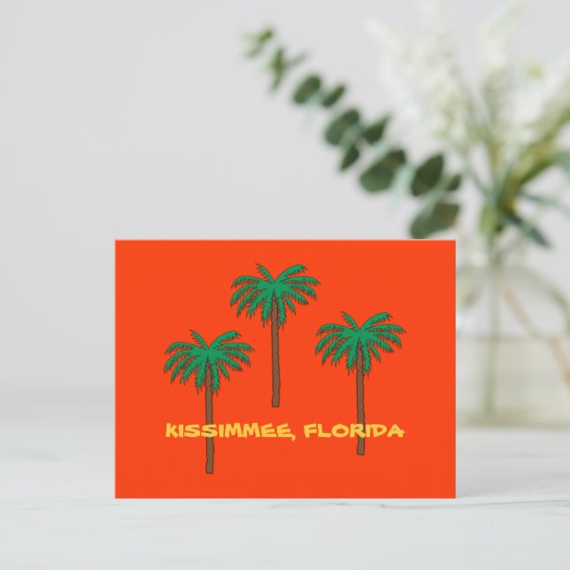 Postal KISSIMMEE, Palmeras FLORIDA (Anverso de pie)