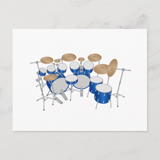 Postal Kit de tambor de 10 piezas: Dibujo de vectores: (Anverso)