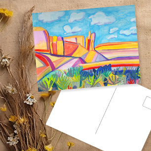 Postal Kitchen Mesa Nuevo México Acuarela pintada a mano