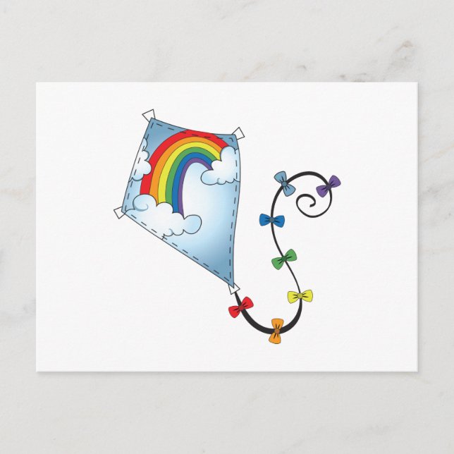 Postal Kite arcoiris (Anverso)