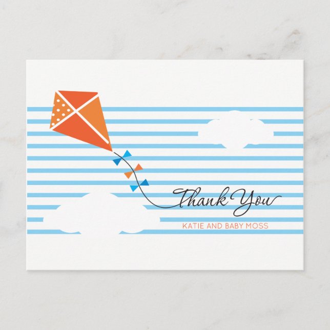 Postal Kite Gracias Postcard {Boy} (Anverso)