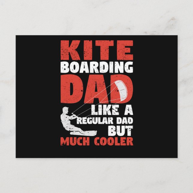 Postal Kiteboarding Dad Padre Surfista De Surf (Anverso)