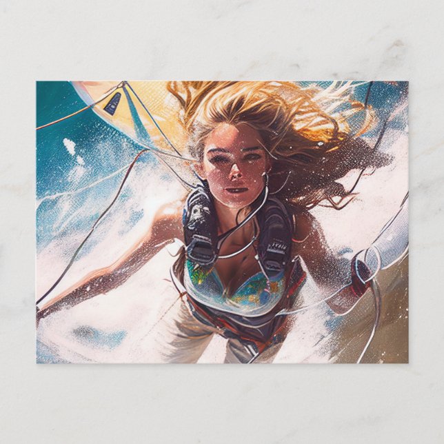 Postal KiteSurfing Woman (Anverso)