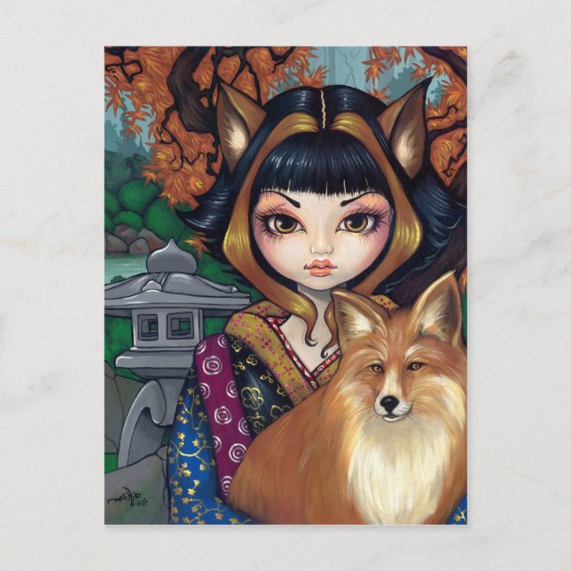 Postal "Kitsune" (Anverso)