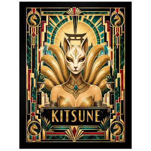 Postal Kitsune, Art Deco Mitológico