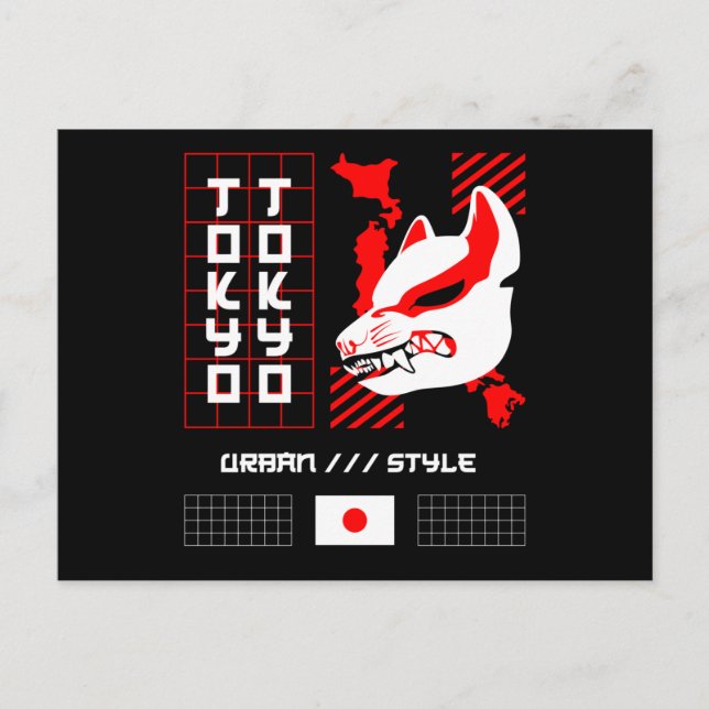 Postal Kitsune Fox Tokyo City (Anverso)