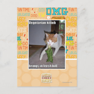 Postal Kitteh vegetariano