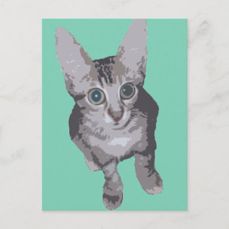 Postal Kitten Big Eyes Pop Art