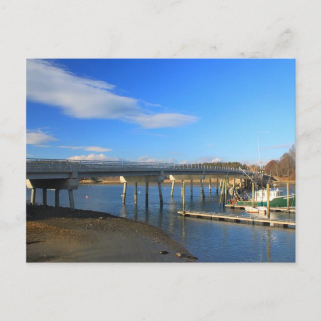 Postal Kittery Maine Boat and Bridge (Anverso)