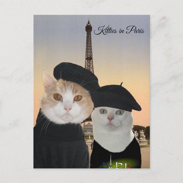 Postal Kitties en París (Anverso)