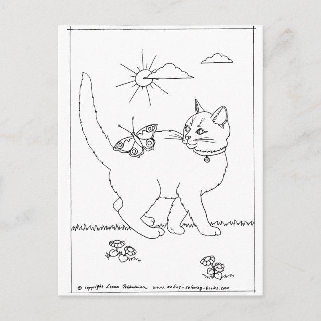Postal kitty_and_butterfly (Anverso)