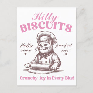 Postal Kitty Biscuits Adorable Cat Baker Haciendo Biscuit