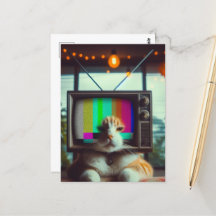 Kitty con una cara vintage de TV