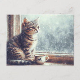 Postal Kitty en la ventana