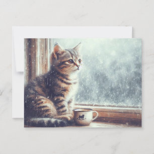 Postal Kitty en la ventana