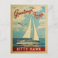 Kitty Hawk Sailboat North Carolina Vintage Travel