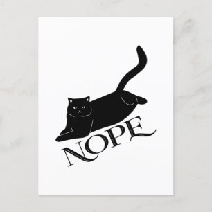 Postal Kitty "Nope" diseño negro divertido