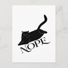Postal Kitty "Nope" diseño negro divertido