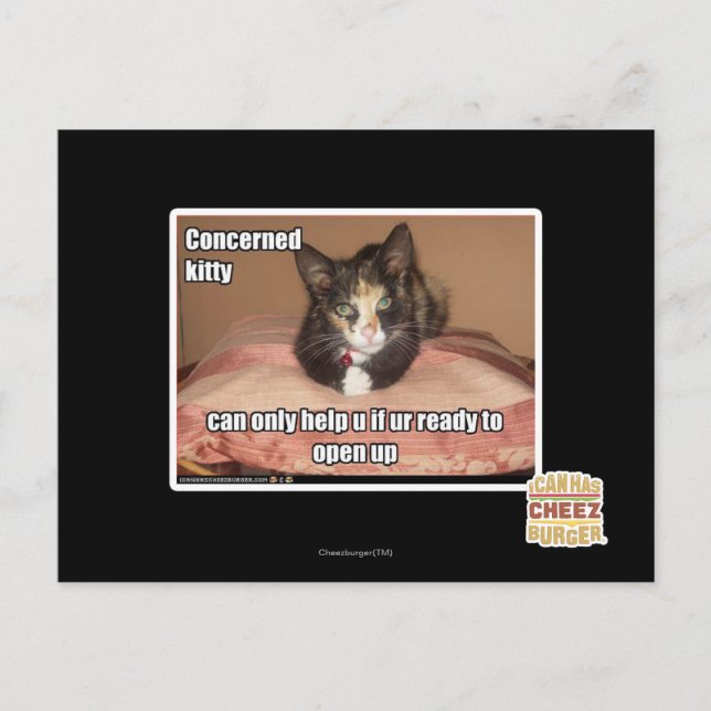 Postal Kitty preocupado (Anverso)