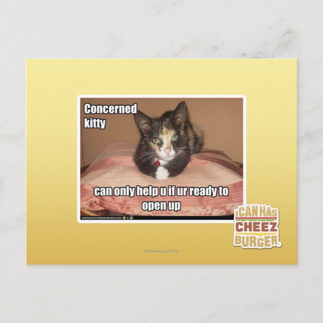 Postal Kitty preocupado (Anverso)