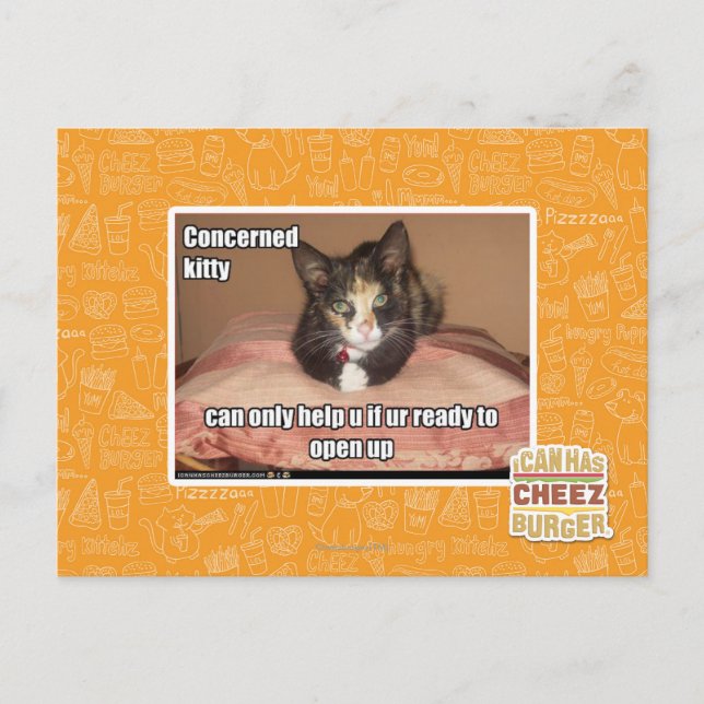 Postal Kitty preocupado (Anverso)