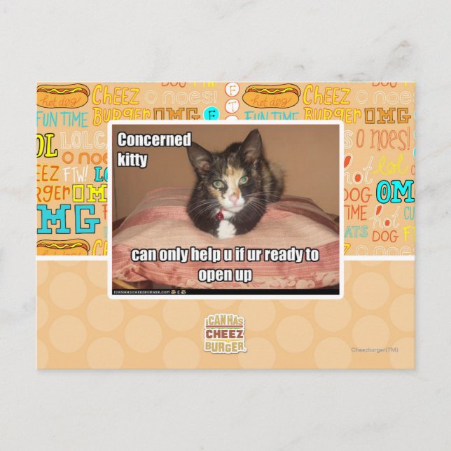 Postal Kitty preocupado (Anverso)