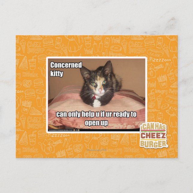 Postal Kitty preocupado (Anverso)