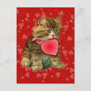 Postal KITTY, y CORAZONES de SHARON SHARPE