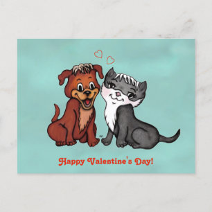 Postal Kitty y Puppy, ¡Feliz Día de San Valentín!