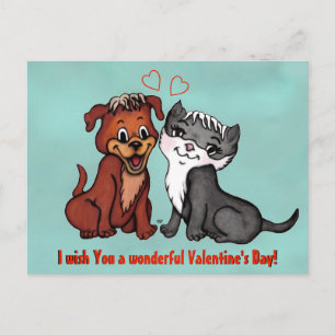 Postal Kitty y Puppy, ¡Feliz Día de San Valentín!